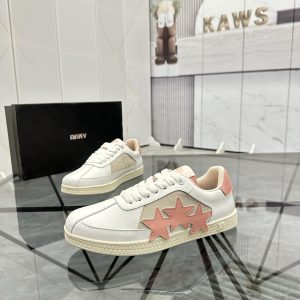 Low-Top Leather Sneakers in Luxe Blush