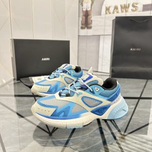 Low-Top Leather Sneakers Azure