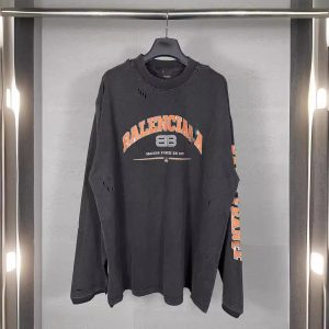Balenciaga Vintage BB Scissors Logo T-Shirt Brown